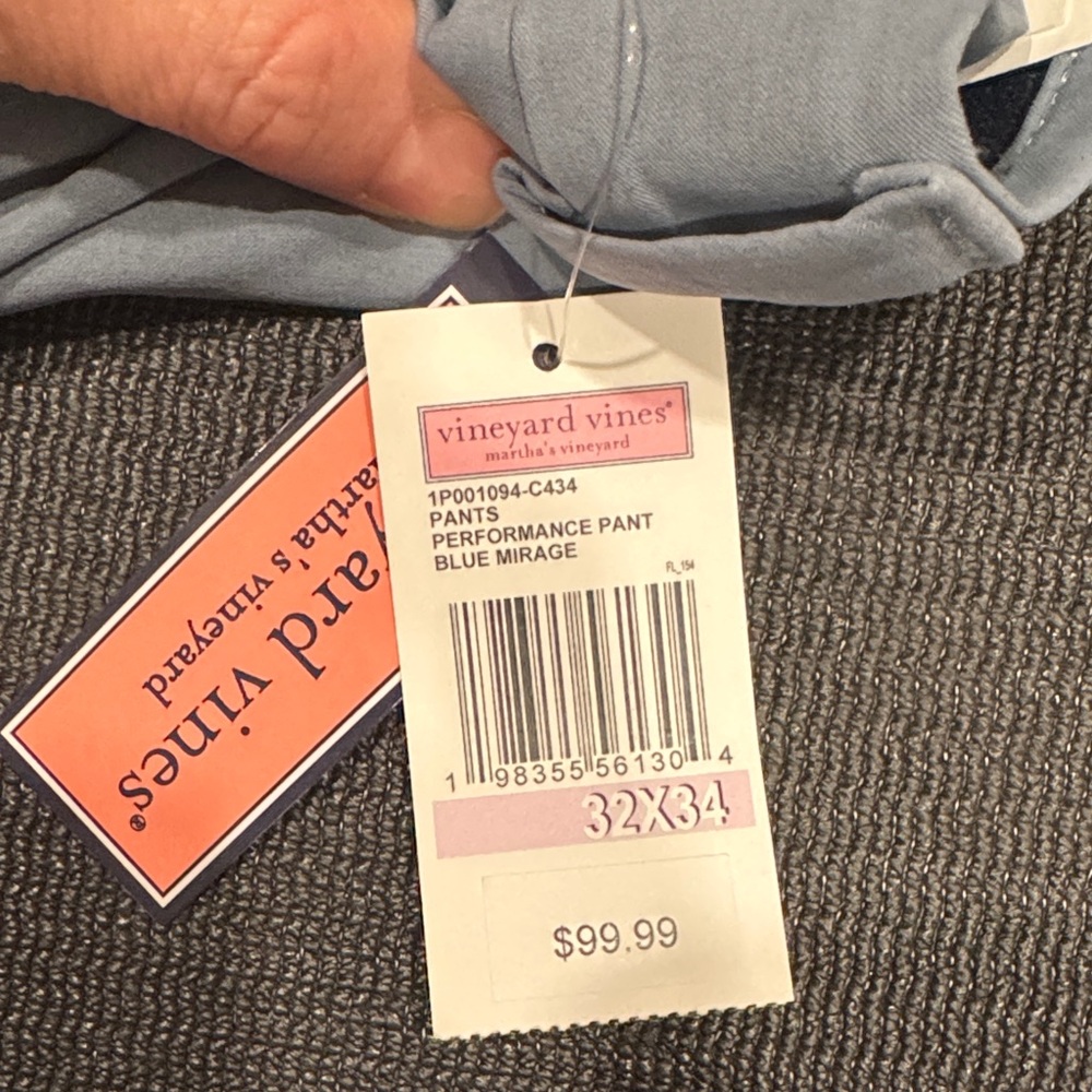 Vineyard Vines Performance Pants – Blue Mirage – 32x34 – NWT - Picture 7 of 7